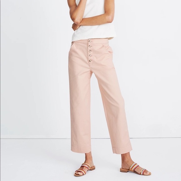 Madewell Greenwich Relaxed Peach Pants Cropped High Rise Size 23 - Picture 2 of 8